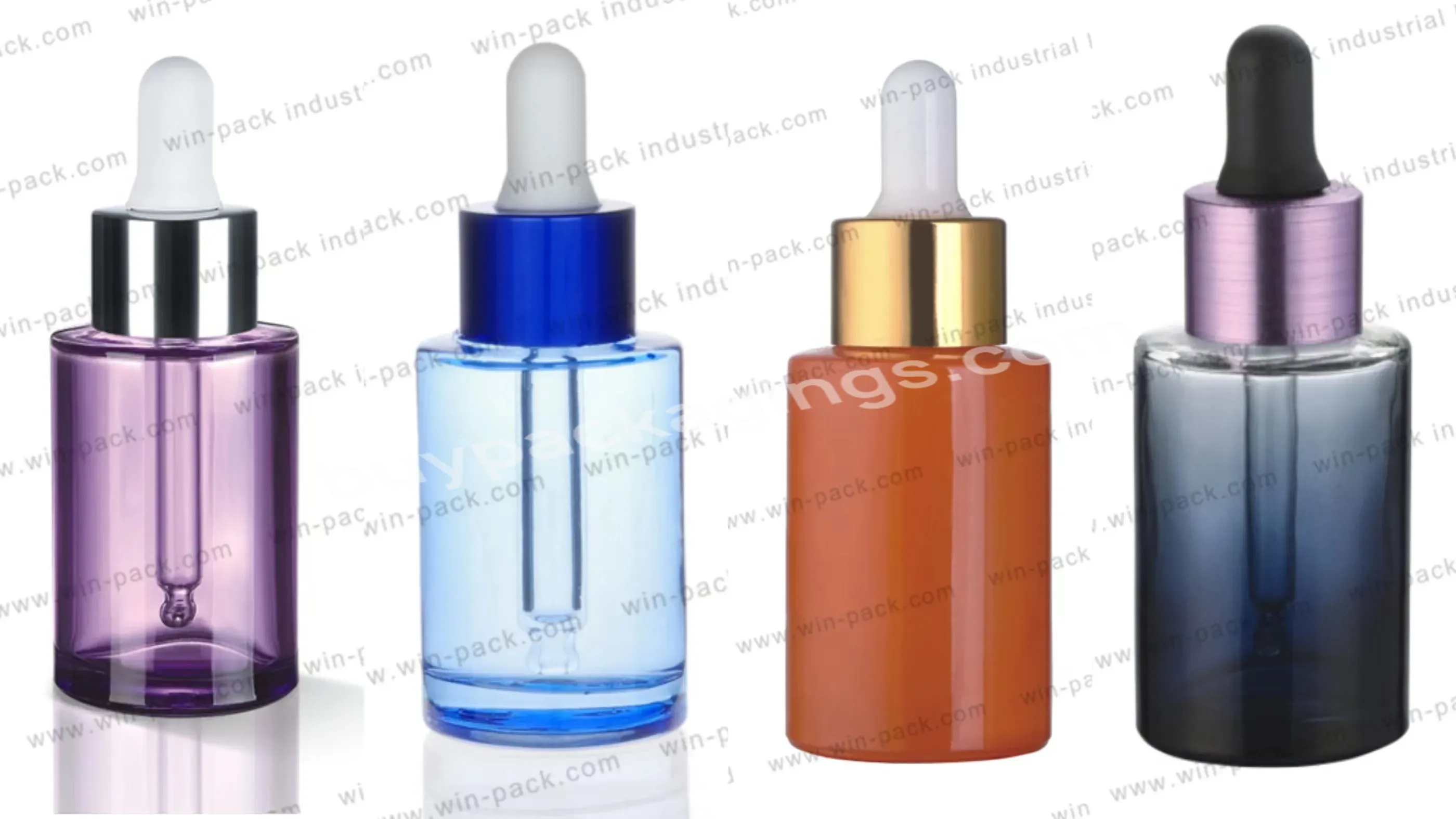 Serum Bottles With White Dropper Made In China 30ml Thick Bottom Glass Container With Customized Printing Color For Skincare