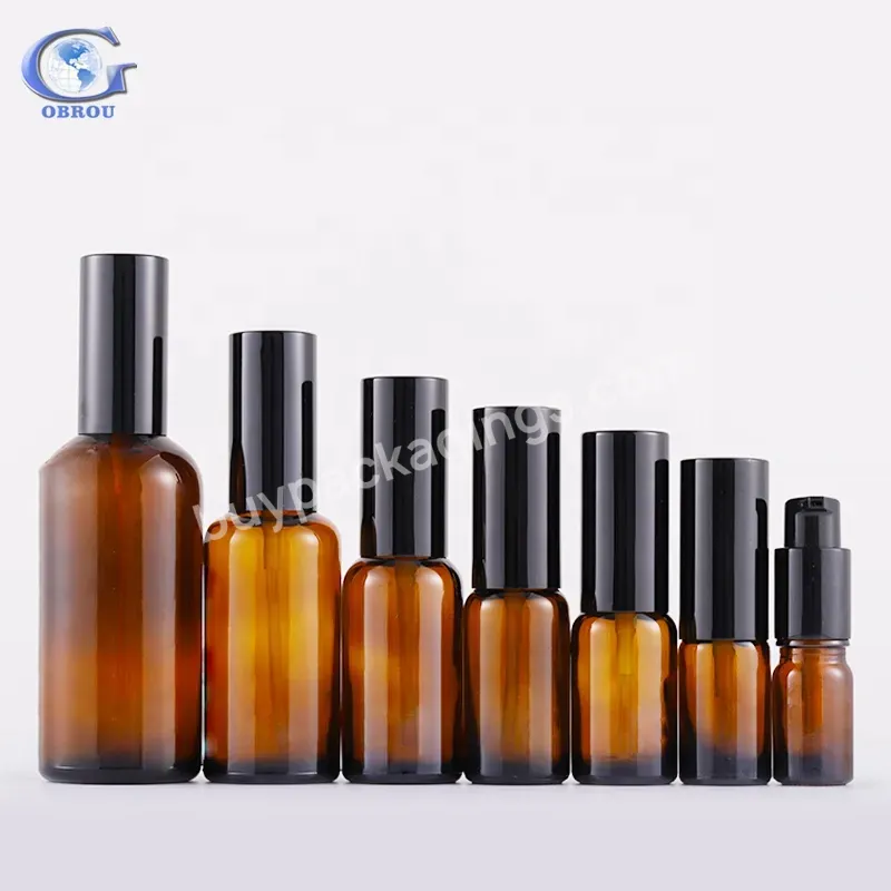 Serum Storage Container 10ml 20ml 50ml Essential Oil Bottles Amber 30ml Glass Bottle With Spray Mist Cap For Aroma Perfume