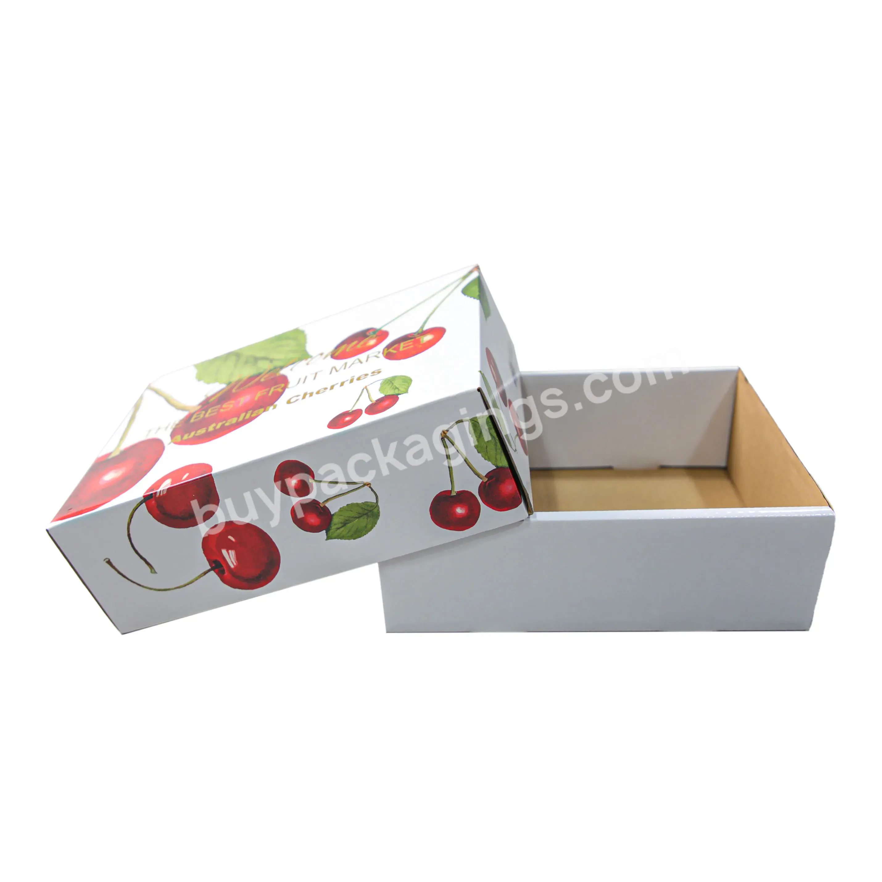 Shanghai Factory Custom Logo Corrugated Lid&bottom Paper Packing Mailer Box For Cherry