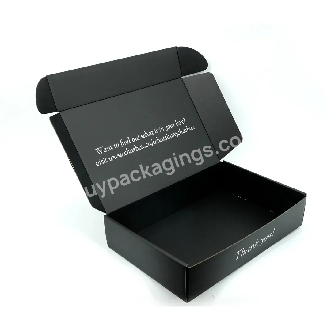 Shanghai Wholesale Low Moq Custom Recyclable Black Matte Packaging Paper Box Clothes Wigs Corrugated Mailer Box