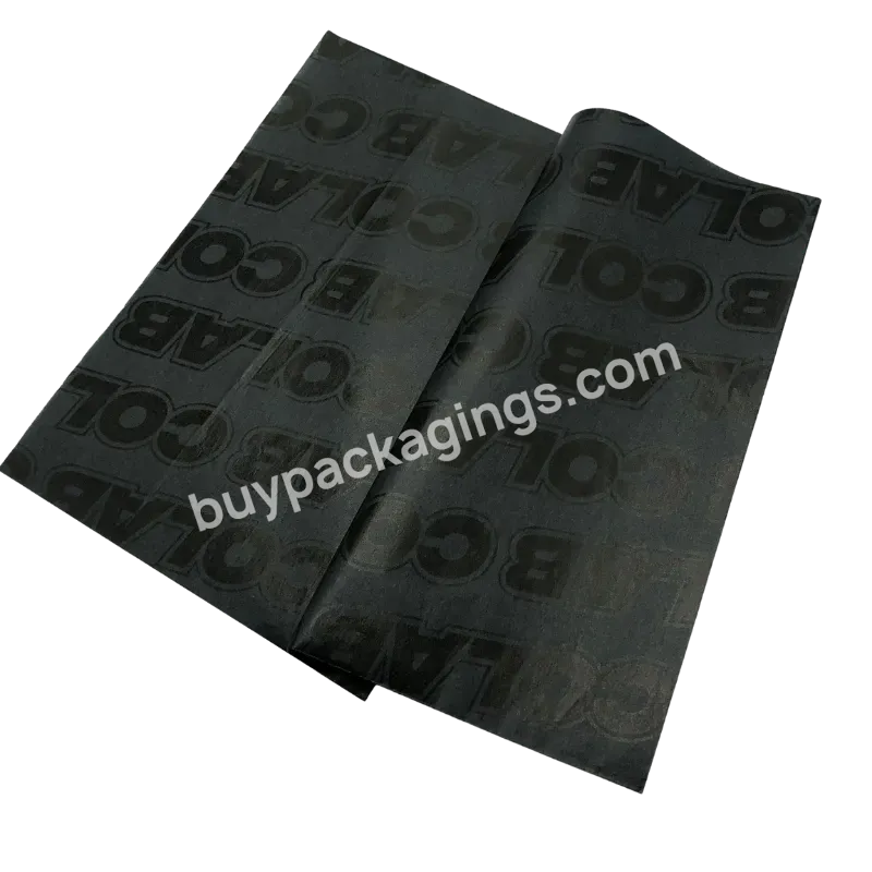 Sheets Orange Color Black Soft Silver Silk Logo Printed Packaging Personalized Tissue Paper Uv Spot