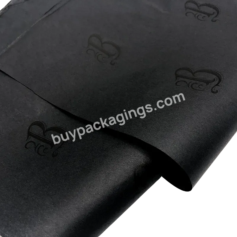 Sheets Orange Color Black Soft Silver Silk Logo Printed Packaging Personalized Tissue Paper Uv Spot