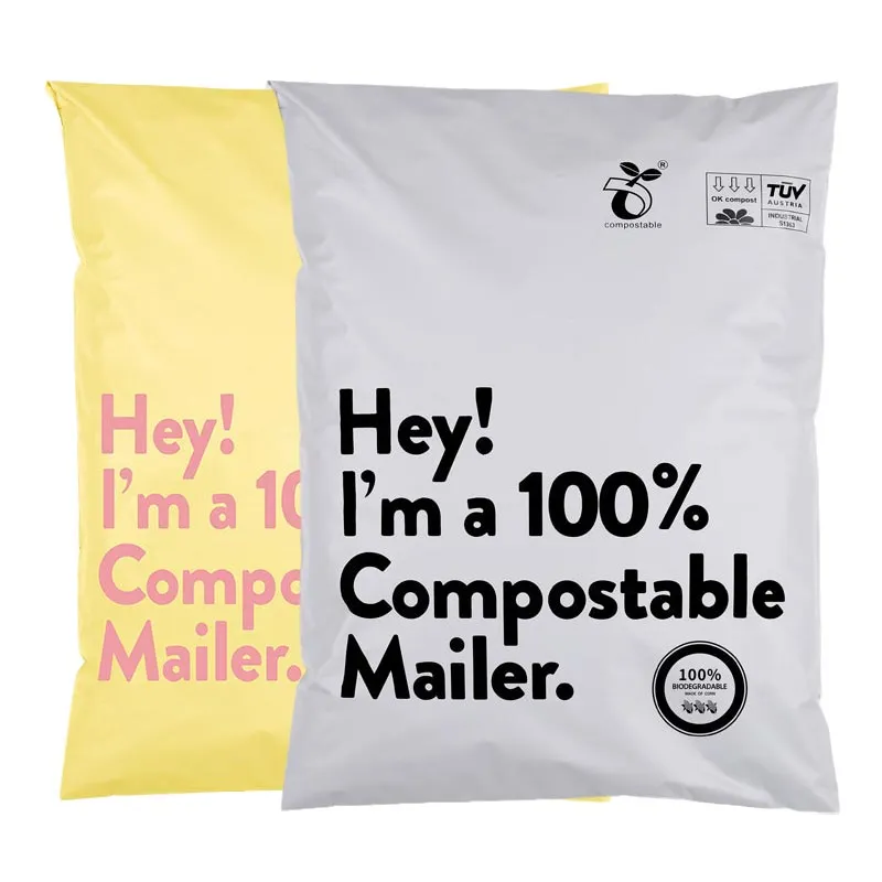 Shield Large Returnable Eco Friendly 100% Recycled Compostable PLA Biodegradable Poly Mailer In Chinese