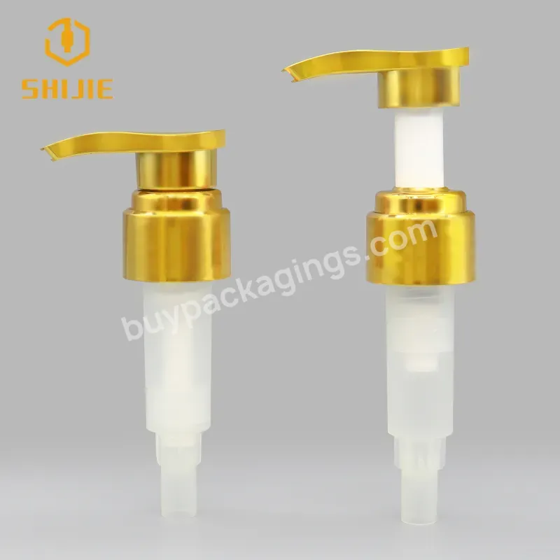 Shijie Eco Friendly Gold Color Lotion Pump For Shampoo And Conditioner Bottles