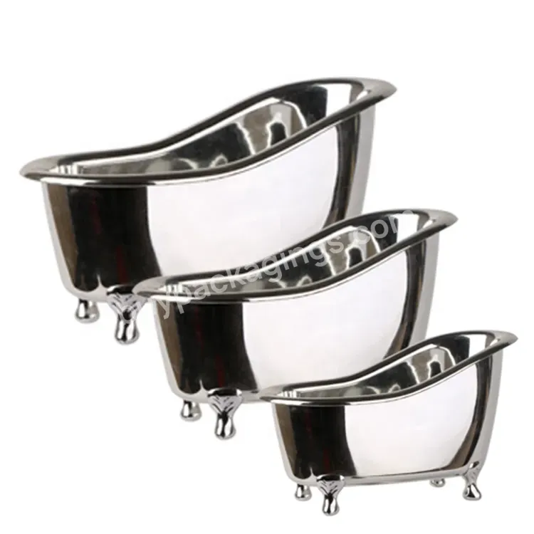 Shiny Silver Mini Bathtub Shaped Storage Container Manufacturer/wholesale