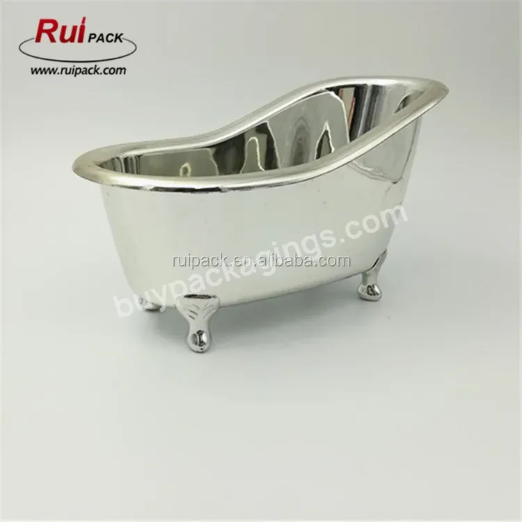 Shiny Silver Mini Bathtub Shaped Storage Container Manufacturer/wholesale