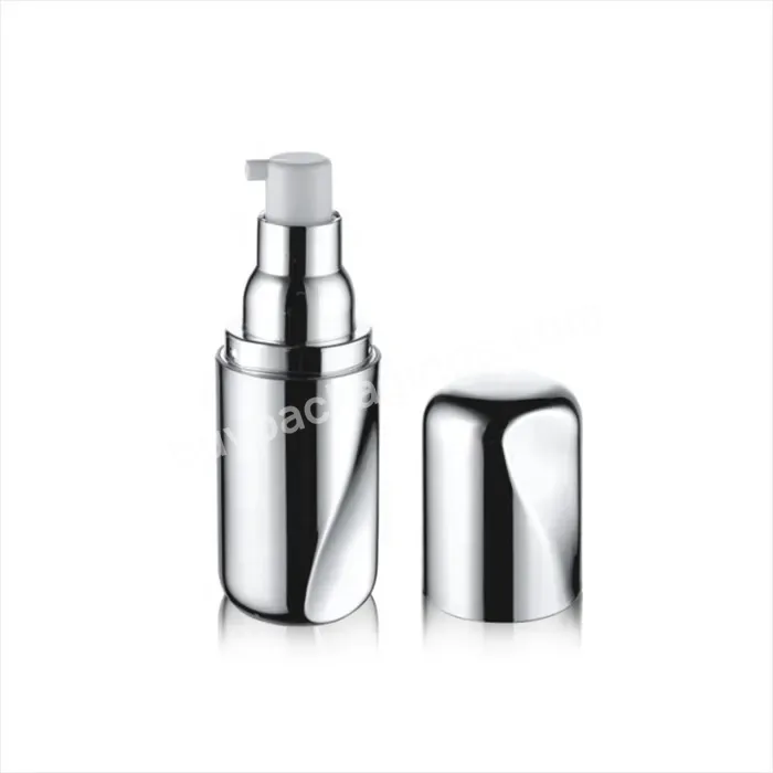 Shiny Silver Uv Coating Lotion Pump Bottle With Jar Acrylic Plastic Bottle For Cosmetic Packing