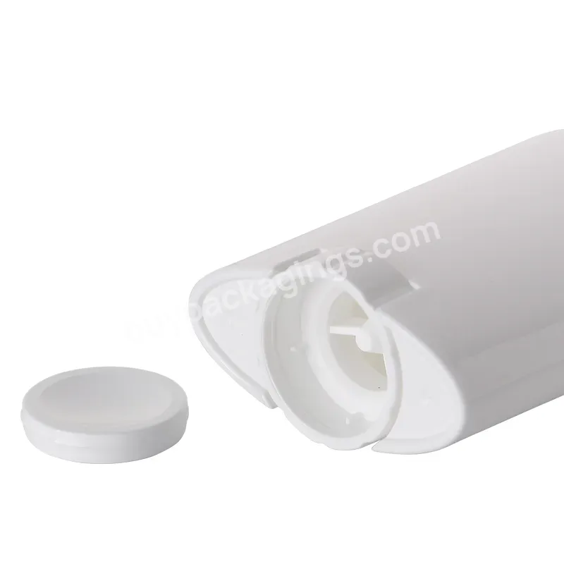 Shiny White Empty Deodorant Container Stick Oval Shape 15ml 30ml 50ml 75ml Flat Oval Shape White Plastic Deodorant Tubes