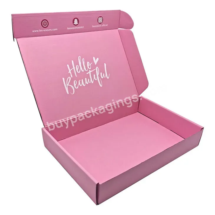 Shipping Boxes Shoes Box Corrugated Board Clothing Box Packaging Datang Custom Logo For Small Business Free Design Low Moq Pink