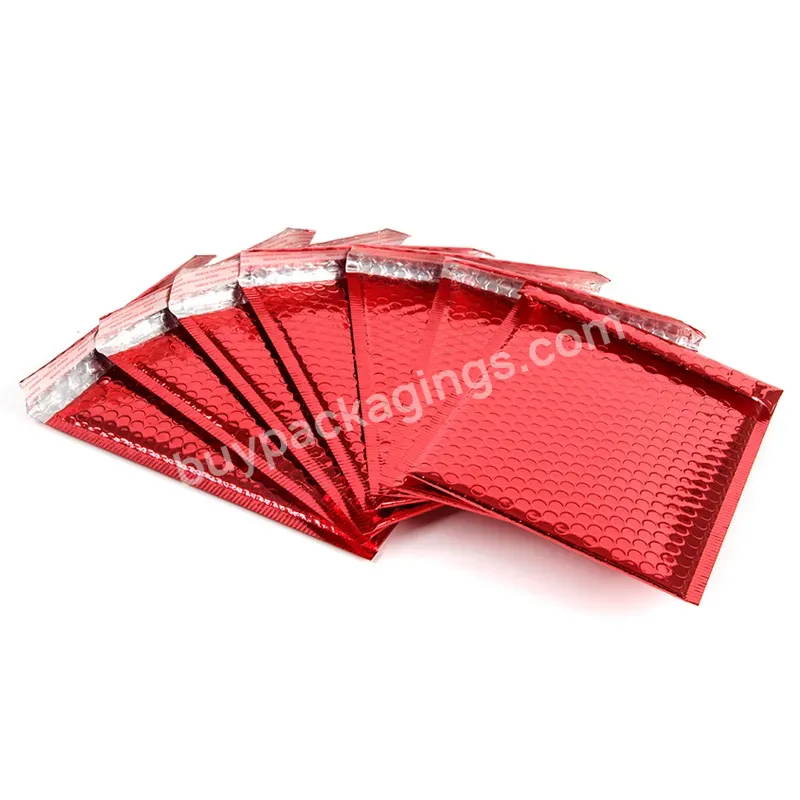 Shipping Packaging Low Moq Customized Size Metallic Bubble Mailer Rose Gold Padded Envelopes Mailing Bag Poly Bubble Mailer