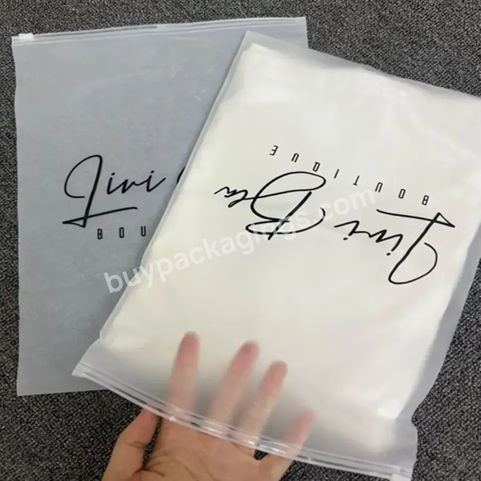 Shirt Packaging Bags Customized Frosted Clear Bags Plastic Bag Zipper Clothes Swimwear Biodegradable Packaging