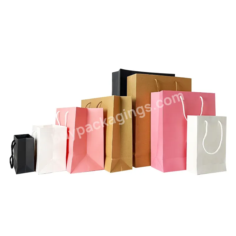 Shopper Bag Paper Pink Gift Bags Custom Logo Print Extra Large Shopping Grocery Matt Lamination Luxury Paper Bags