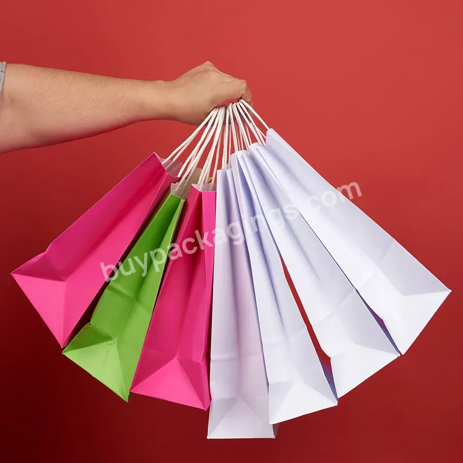 Shopping Paper Bags Luxury Packaging Paper Bag With Logo Handle Kraft Paper Bag