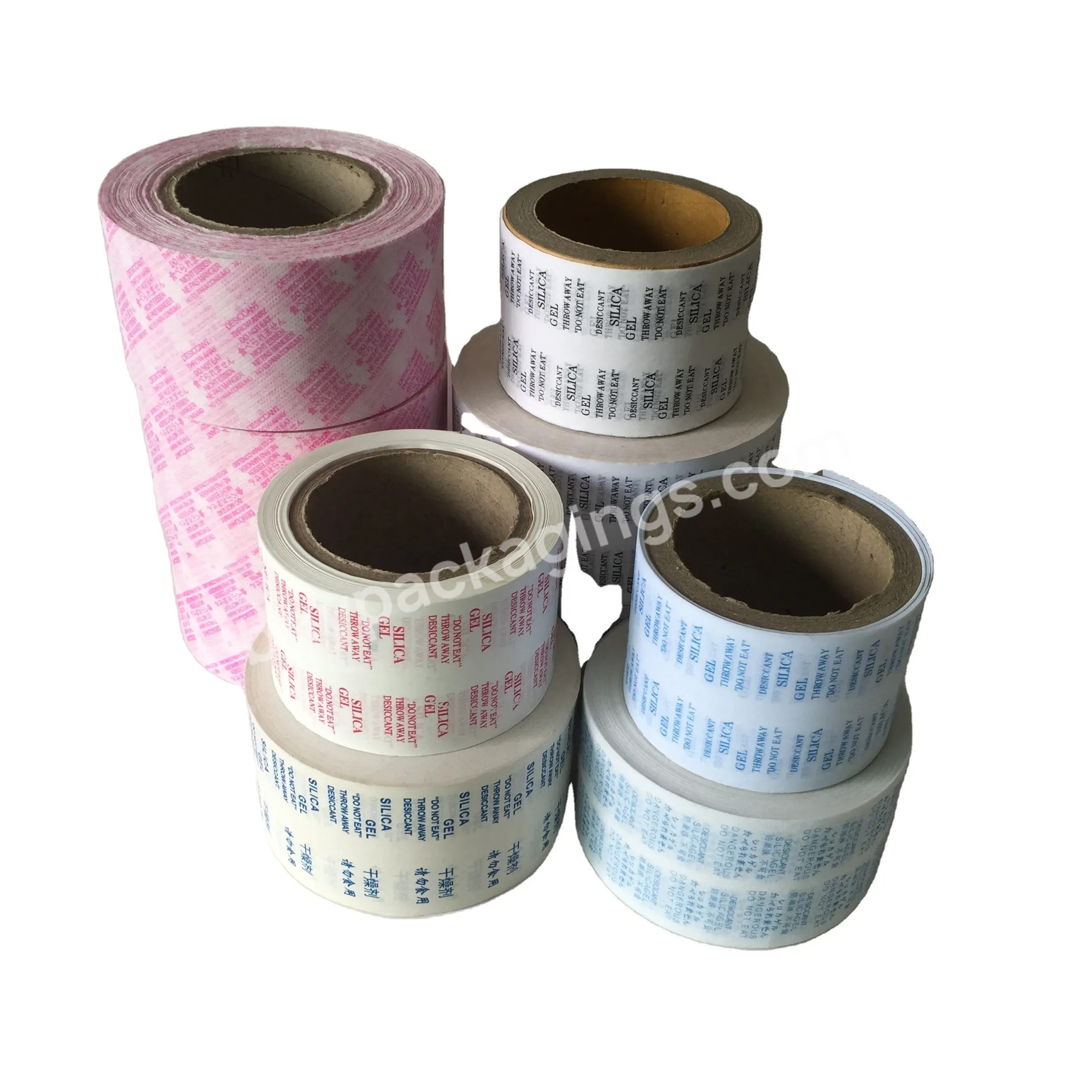 Silica Gel Packing Printing Wrap Non Woven Hong Kong Desiccant Packaging Paper Desiccant Wrapping Paper Heat Seal Paper Roll