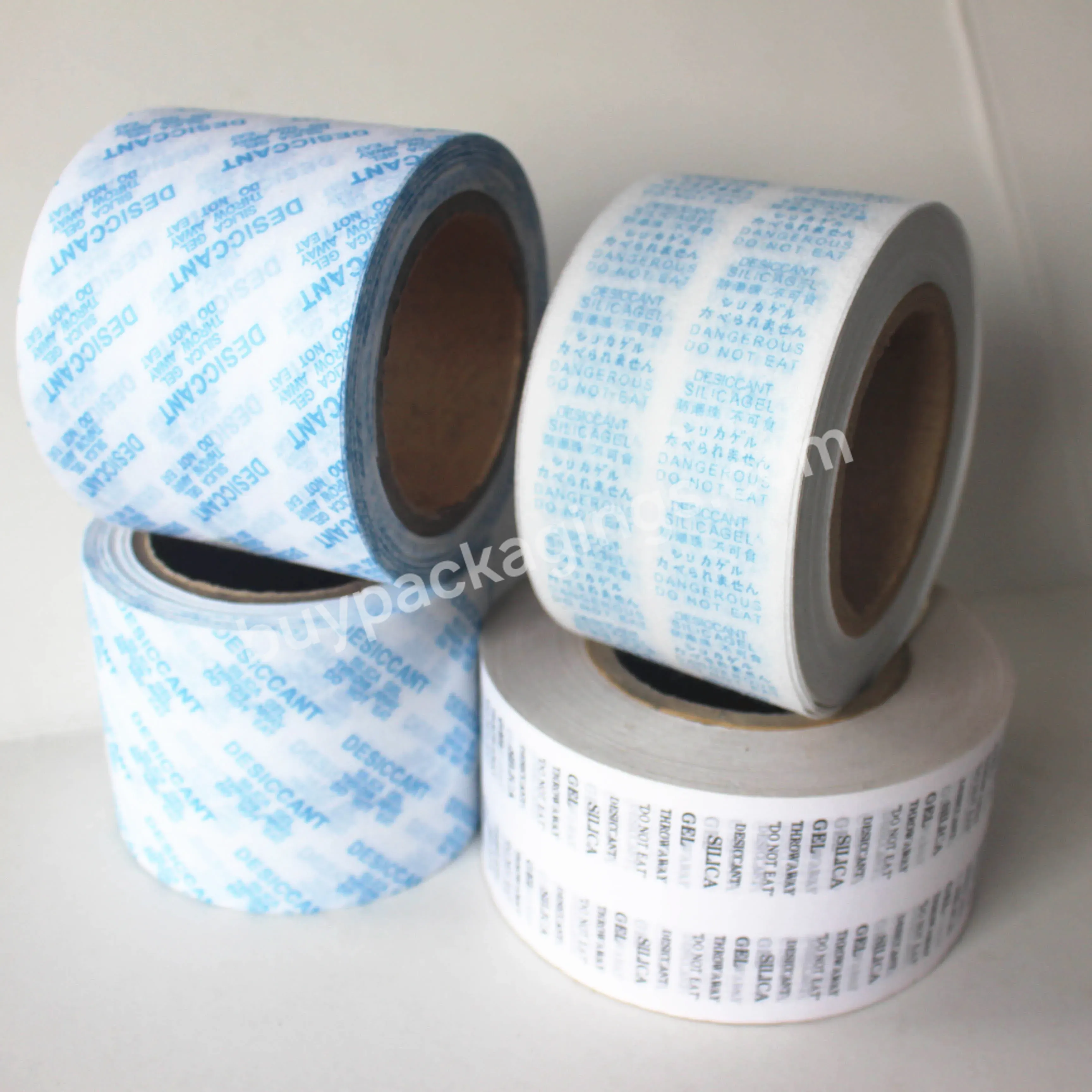 Silica Gel Packing Printing Wrap Non Woven Hong Kong Desiccant Packaging Paper Desiccant Wrapping Paper Heat Seal Paper Roll