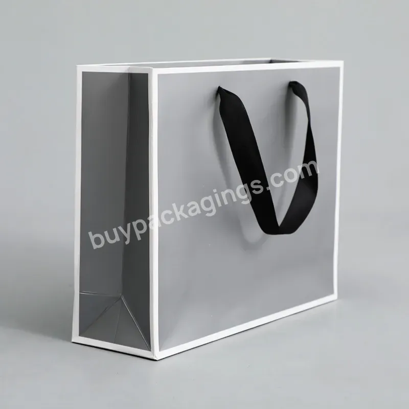 Silver Gray White Card Gift Bag Handbag Clothing Shopping Jewelry Paper Bag Cosmetics Made Glasses Hand Carrying Bag