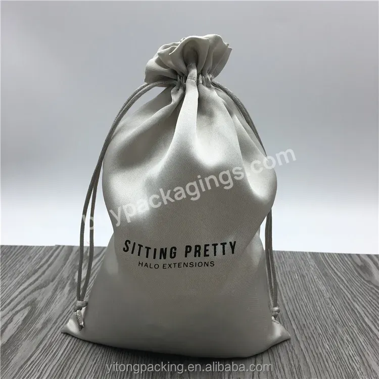 Silver Lovely Gift Satin Bags With Logo