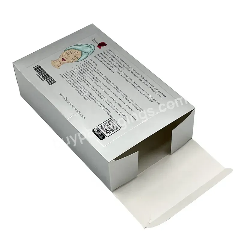 Silver Paper Box For Cosmetics Face Mask Skincare Cream
