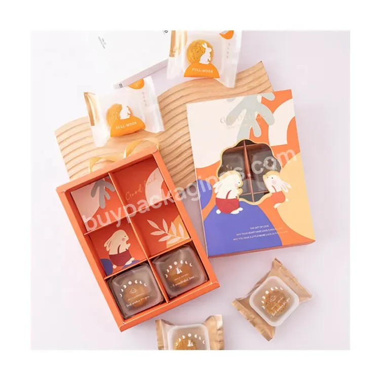 Sim-party 2022 Window Biscuit Pastry 6 Mooncake Paper Gift Packaging Mid-autumn Moon Cake Box