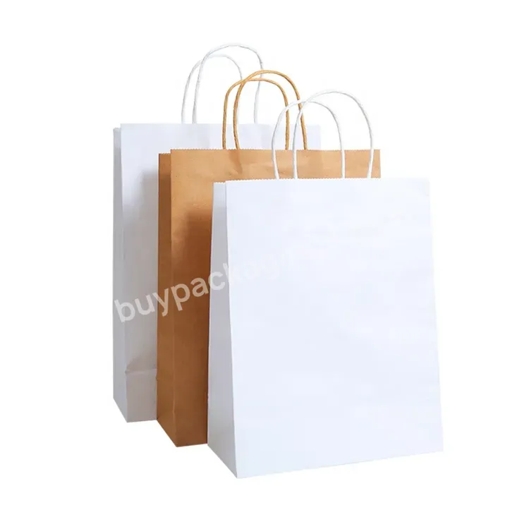 Sim-party 80gsm Kraft Paper Color Printed Food Delivery Packaging Paper Bag Shopping Bag Custom Logo