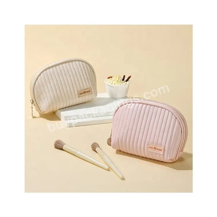 Sim-party Best-selling Small Size Soft Leather Makeup Storage Bag For Travel Gold Pu Leather Cosmetic Bag