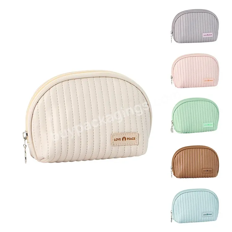 Sim-party Best-selling Small Size Soft Leather Makeup Storage Bag For Travel Gold Pu Leather Cosmetic Bag