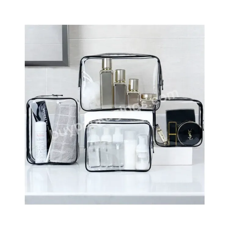 Sim-party Custom 4 Pcs Transparent Cosmetic Bag Makeup Tool Organizer With Logo Printed Pvc Bag Tote - Buy Clear Makeup Organizer,Plastic Tool Organizer,Young Girl Toiletry Bag.