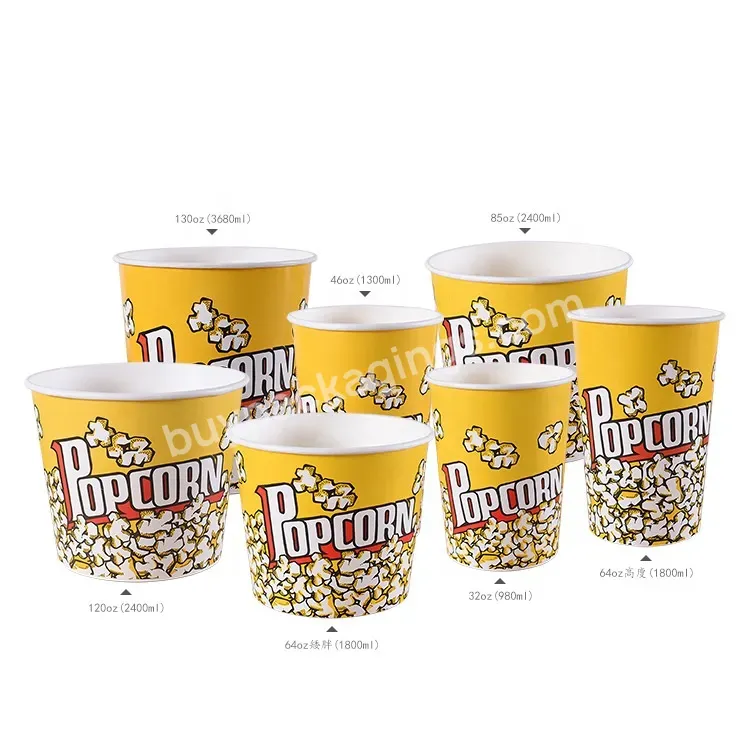 Sim-party Custom Logo Disposable Classic 32oz-85oz Snacks Fast Food Theater Popcorn Paper Can