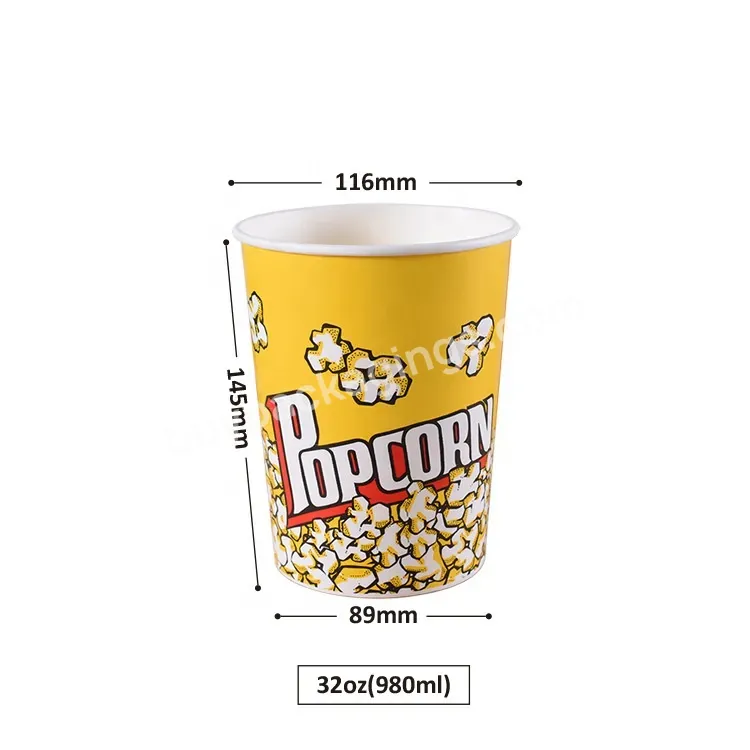 Sim-party Custom Logo Disposable Classic 32oz-85oz Snacks Fast Food Theater Popcorn Paper Can