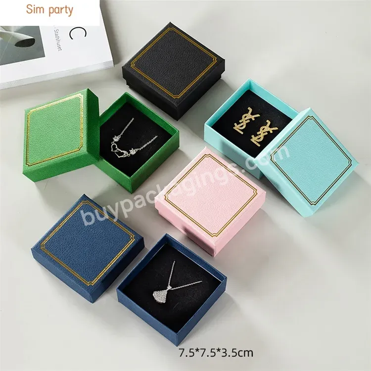 Sim-party Customize Simply Classic Letter Pattern Hot Stamp Color Print Ring Box Necklace Box Gift Box Set - Buy Jewelry Box Packaging,Gift Box Set,Wish Pearl Necklace Gift Set.