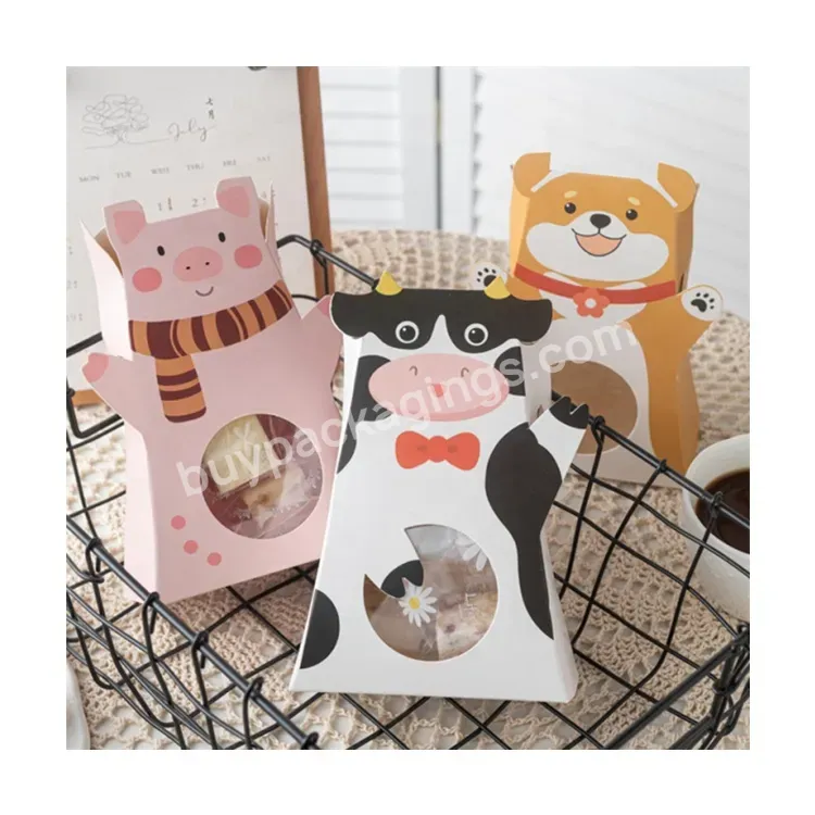Sim-party Cute Window Kids Snack Baking Stereoscopic Cartoon Animal Candy Box Small Cookie Boxes
