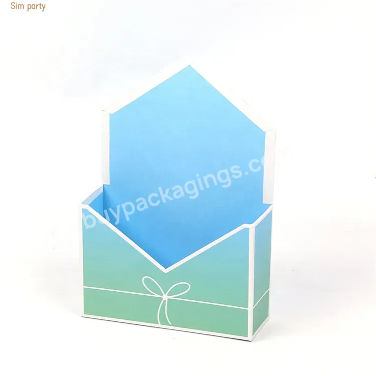 Sim-party Display Rose Decorate Bouquet Boxes Flower Packaging Box High Quality Envelope Design