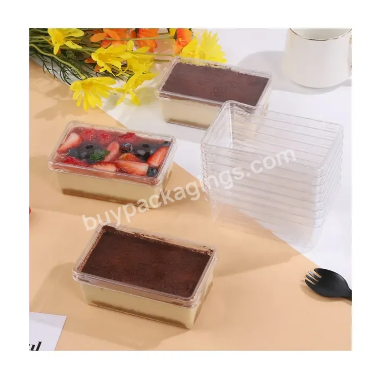 Sim-party Disposable Lid Mousse Transparent Dessert Packing Boxes Tiramisu Cake Plastic Box