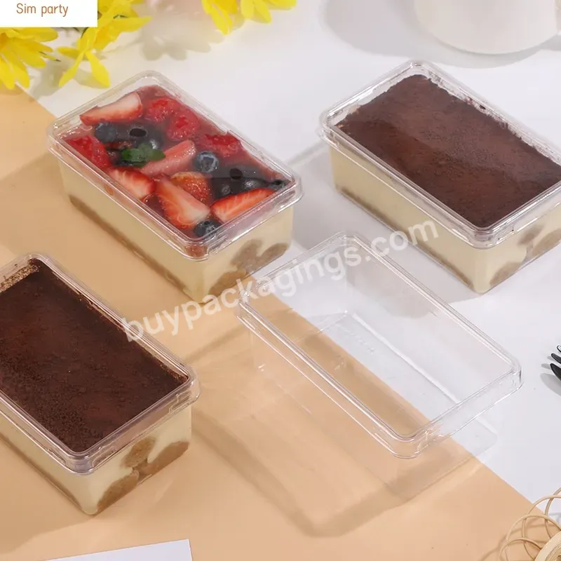 Sim-party Disposable Lid Mousse Transparent Dessert Packing Boxes Tiramisu Cake Plastic Box