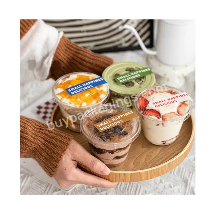 Sim-party Disposable Plastic Tiramisu Transparent Mini 180ml Mousse Cup Box Cake Boxes With Lid