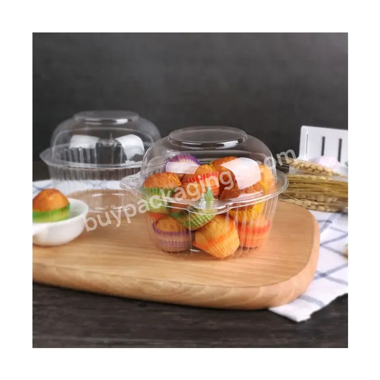 Sim-party Factory Cheap Bread Cupcake Bakery Round Plastic Biscuit Box Mini Cake Boxes Transparent