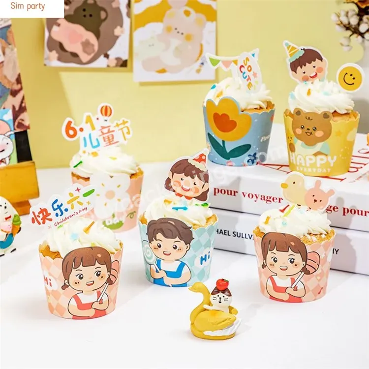 Sim-party Factory Party Oven Bakery Paper Cup Children Cupcake Package Cute 5*6 Cm Paper Muffin Cups