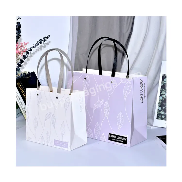 Sim-party Factory Supply Eco-friendly Paper Handle Rivet Design Clothing Folding Shopping Bags Paper Bags