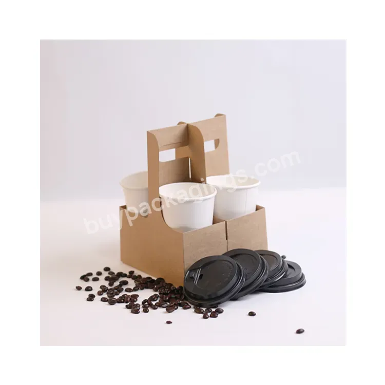 Sim-party Fast Delivery Firm Design Kraft Paper 2/4/6 Coffee Juice Tea Take Away Cup Holder Trays