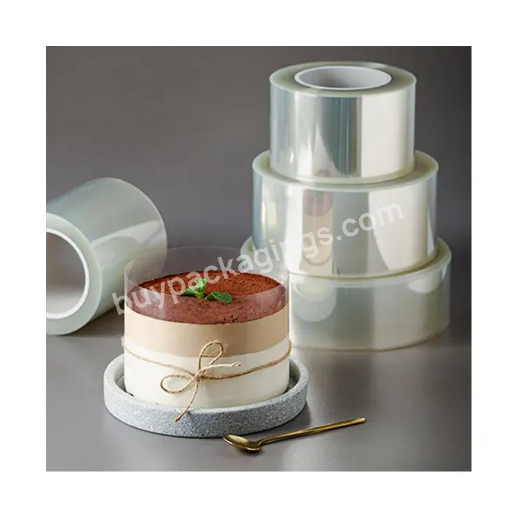 Sim-party Food Grade Pet Bakery Transparent Mousse Decorated 6 8 10cm Soft Hard Plastic Cake Edge