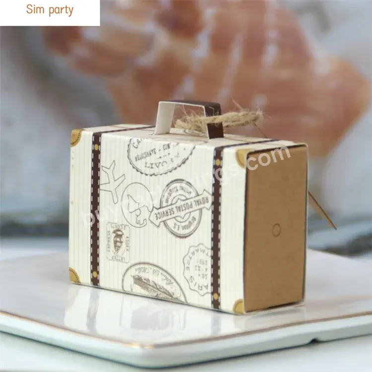 Sim-party Hot Sale 7.6*5*2.6cm Suitcase Style Giveaway Package Drawer Mini Candy Box Lipstick Gift Box
