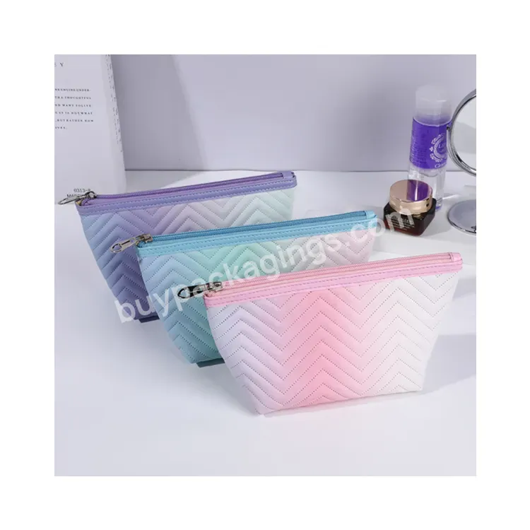 Sim-party Hot Sale Simple Pu Special Ramp Diamond Grain Bulk Wash Bag Custom Cosmetic Bag Travel - Buy Custom Cosmetic Bag Travel,Travel Bag Polo Classic Bag,Pu Gradient Makeup Pouch.