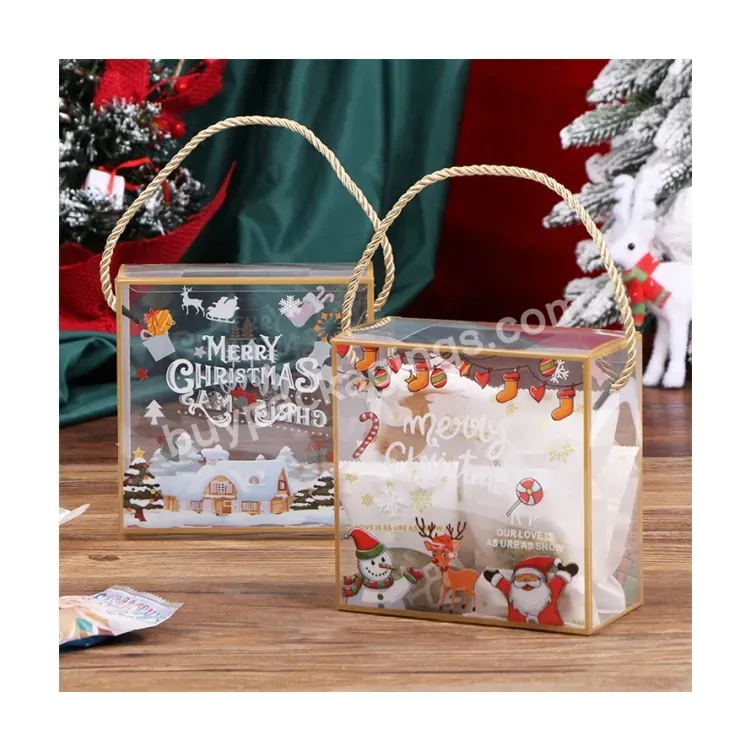 Sim-party Hot Sale Snack Candy Handle Transparent Biscuit Gift Boxes Plastic Christmas Cookie Box - Buy Plastic Christmas Cookie Box,Handle Transparent Biscuit Gift Boxes,Hot Sale Snack Candy Pet Box.