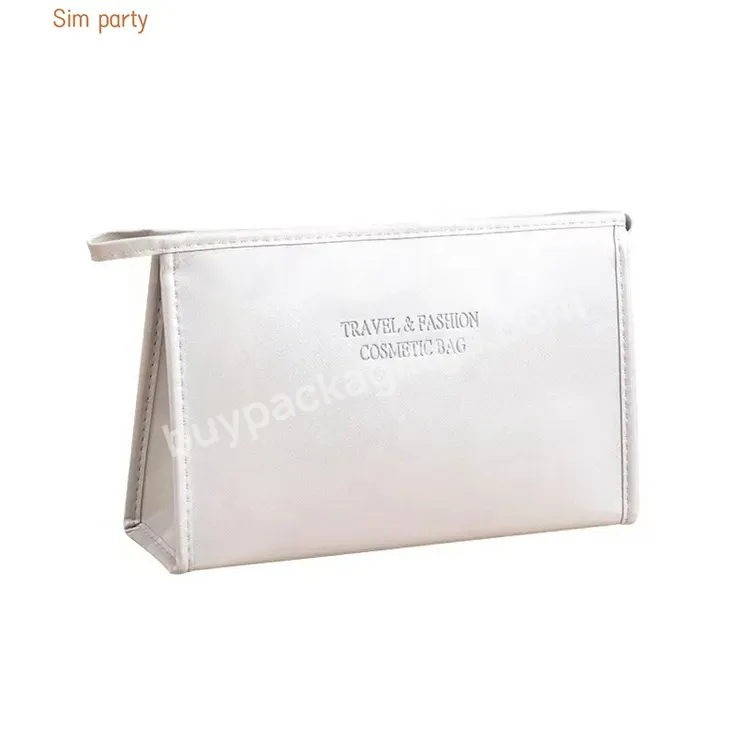 Sim-party Hot-sell Oem Unique Toiletry Bag Cosmetic Bulk Pu Leather Lip Cosmetic Storage Bag Makeup