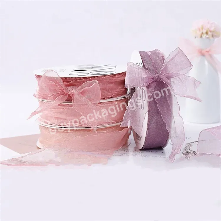 Sim-party Korean Transparent Flower Gift Package Yarn Bows Ribbon Decorative Bow Ribbons For Wedding