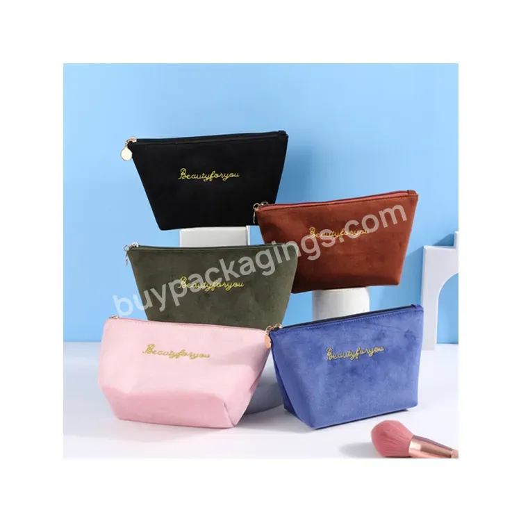 Sim-party Luxury Custom Eco-friendly Waterproof Fabric Makeup Bag Unique Velvet Cosmetics Bag Luxury - Buy Cosmetics Bag Luxury,Velvet Fabric Makeup Bag,Eco-friendly Waterproof Beauty Bag.