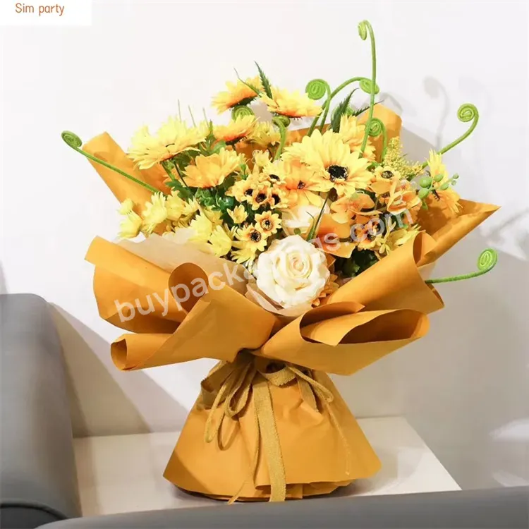 Sim-party Luxury Florist Material Plain Color Flora Bouquet Gift Kraft Fruit Flower Wrapping Paper