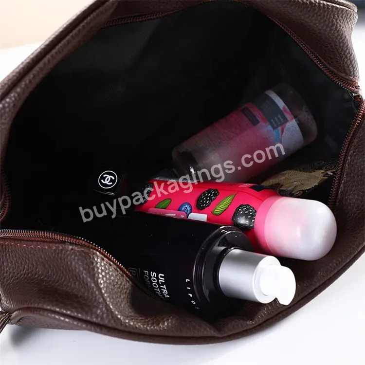 Sim-party Luxury Portable Men Travel Organizer Pu Cosmetic Multi-functional Toiletry Waterproof Bag