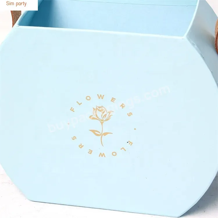 Sim-party Macaroon Color Rose Handle Half Round Bouquet Boxes Artificial Flower Box For Decoration And Gift - Buy Artificial Flower Box For Decoration And Gift,Handle Half Round Bouquet Boxes,Macaroon Color Rose Box.