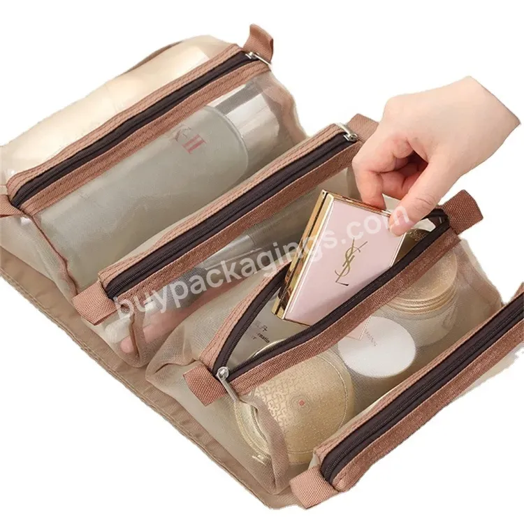 Sim-party Mesh Insert Separable Pocket Storage Beauty Travel 4 In 1 Zipper Bag For Washing And Storage Cosmetic Bag - Buy 4 In 1 Cosmetic Bag,Storage Beauty Bags,Mesh Insert Separable Pocket Makeup Bag.